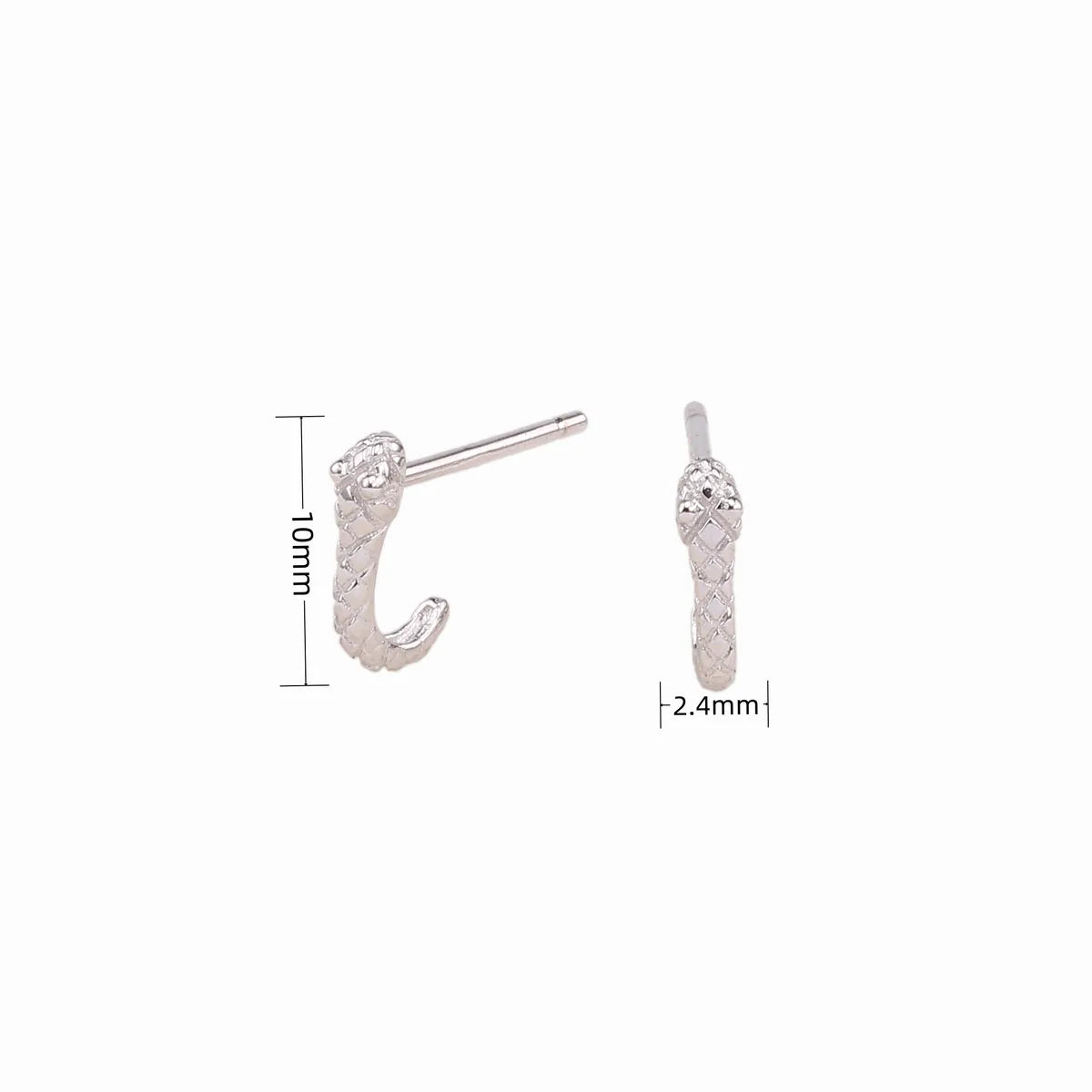 1 Pair Simple Style Snake Plating Sterling Silver Gold Plated Ear Studs