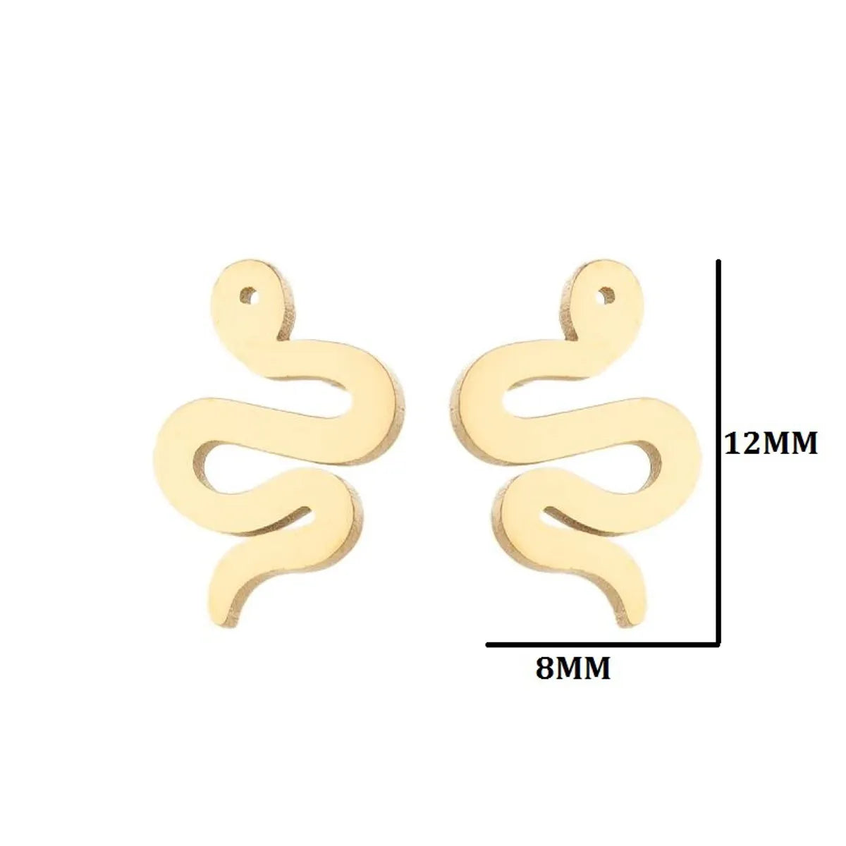 1 Pair Simple Style Snake Stainless Steel Plating Ear Studs