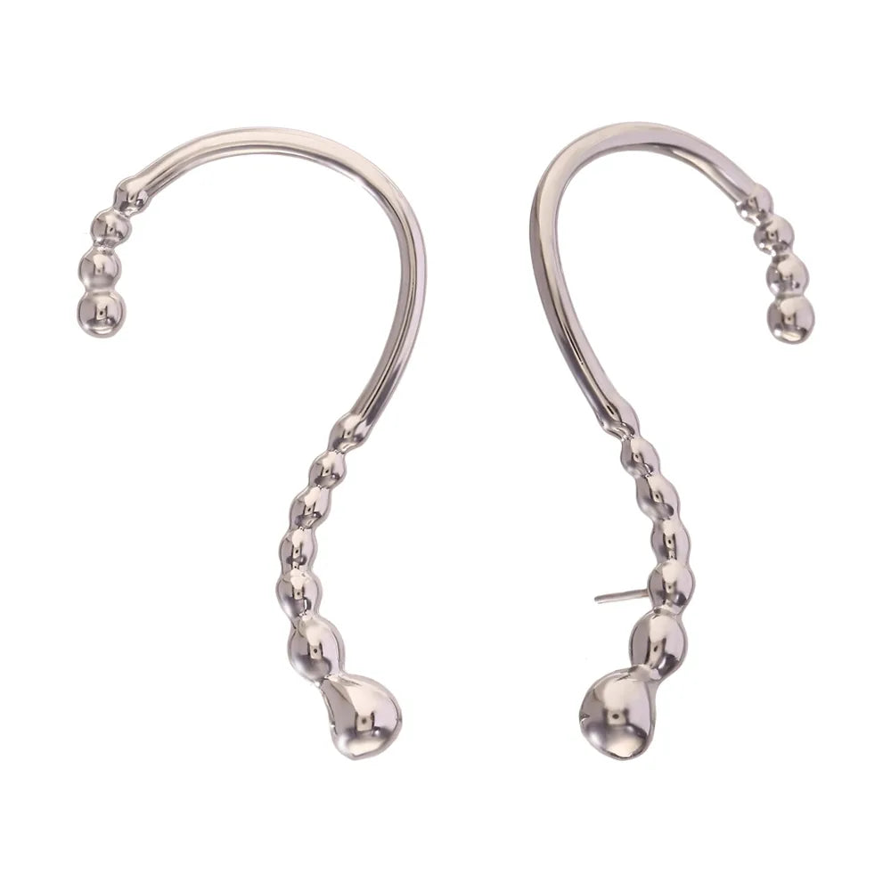 1 Pair Simple Style Solid Color 304 Stainless Steel 18K Gold Plated Ear Cuffs Ear Hanging