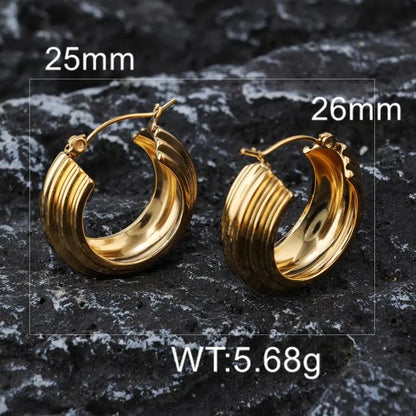 1 Pair Simple Style Solid Color 304 Stainless Steel 18K Gold Plated Ear Studs