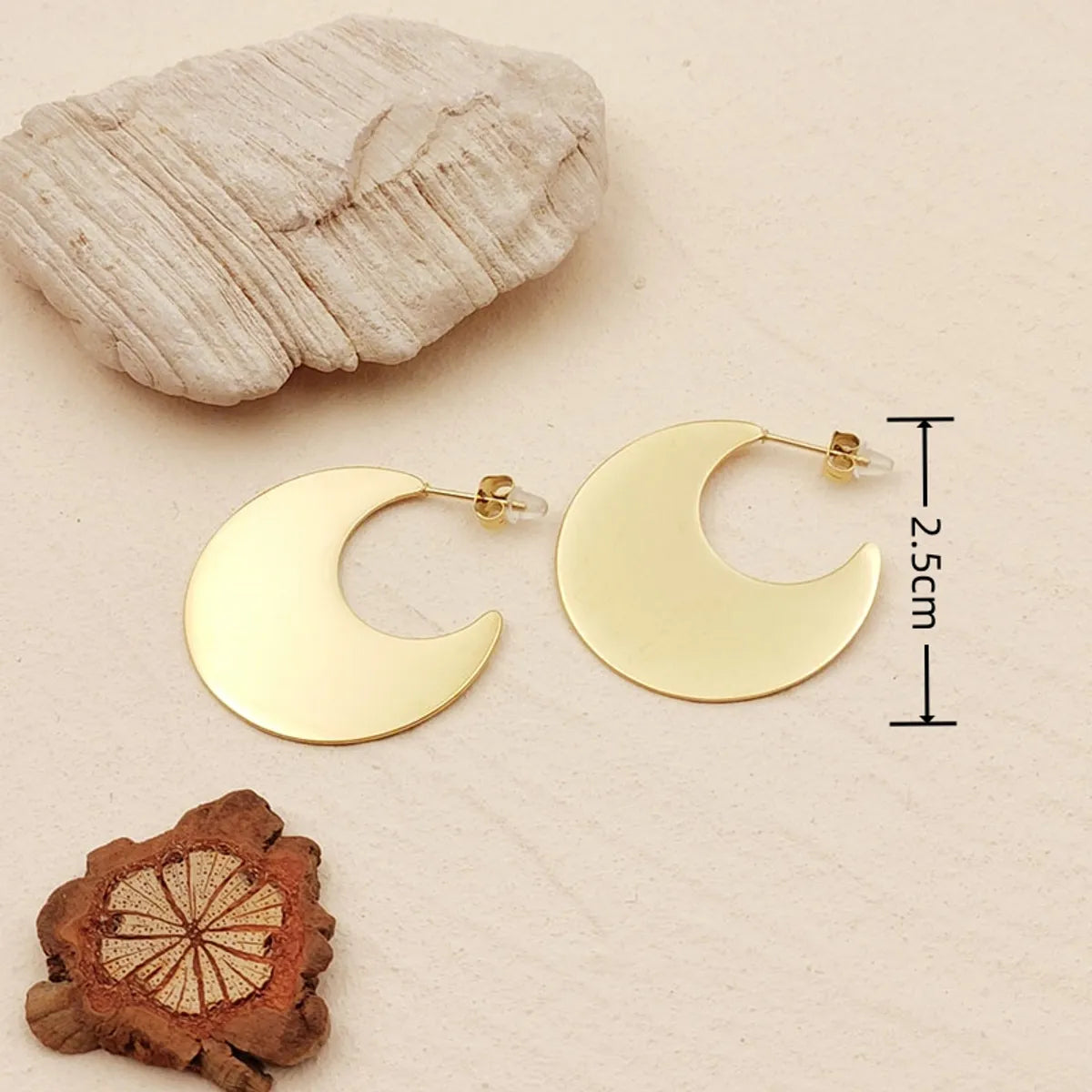 1 Pair Simple Style Solid Color 304 Stainless Steel 18K Gold Plated Ear Studs