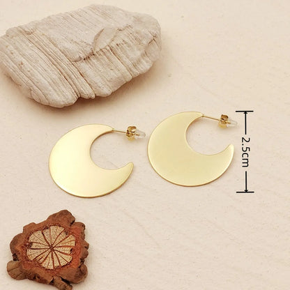 1 Pair Simple Style Solid Color 304 Stainless Steel 18K Gold Plated Ear Studs