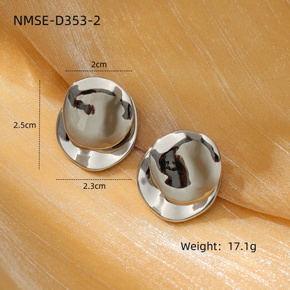 1 Pair Simple Style Solid Color 304 Stainless Steel Ear Studs