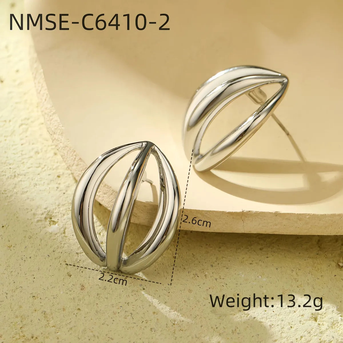 1 Pair Simple Style Solid Color 304 Stainless Steel Ear Studs