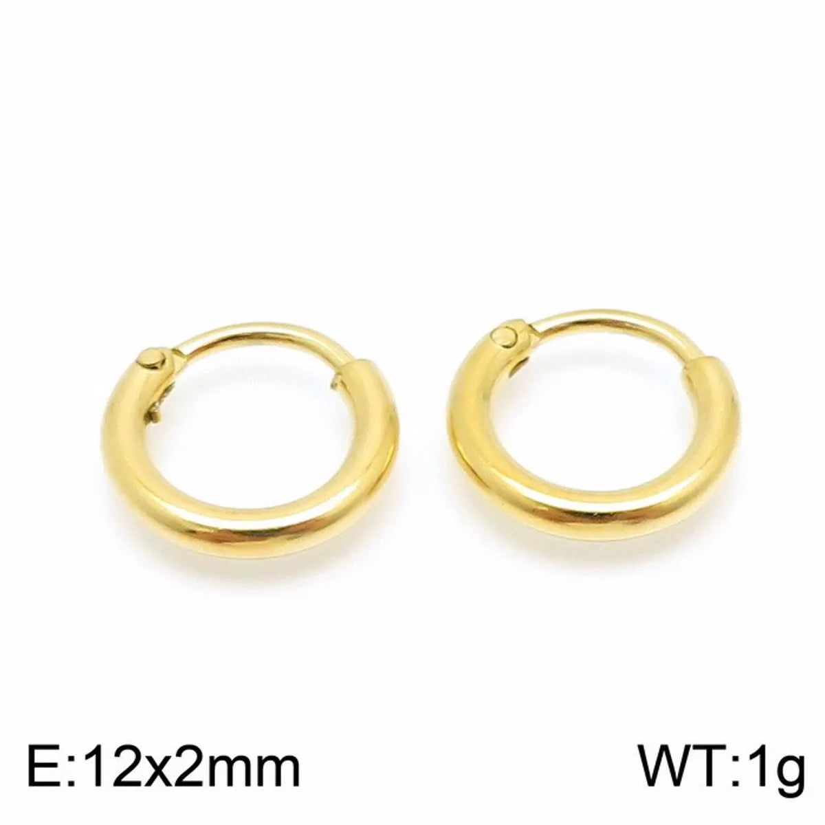 1 Pair Simple Style Solid Color 304 Stainless Steel 18K Gold Plated Earrings