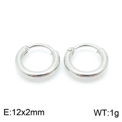 1 Pair Simple Style Solid Color 304 Stainless Steel 18K Gold Plated Earrings