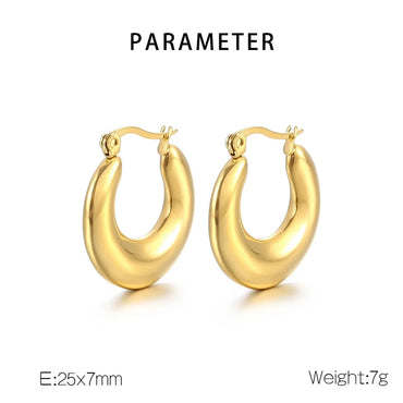 1 Pair Simple Style Solid Color 304 Stainless Steel 18K Gold Plated Earrings