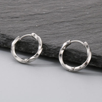 1 Pair Simple Style Solid Color 304 Stainless Steel Earrings