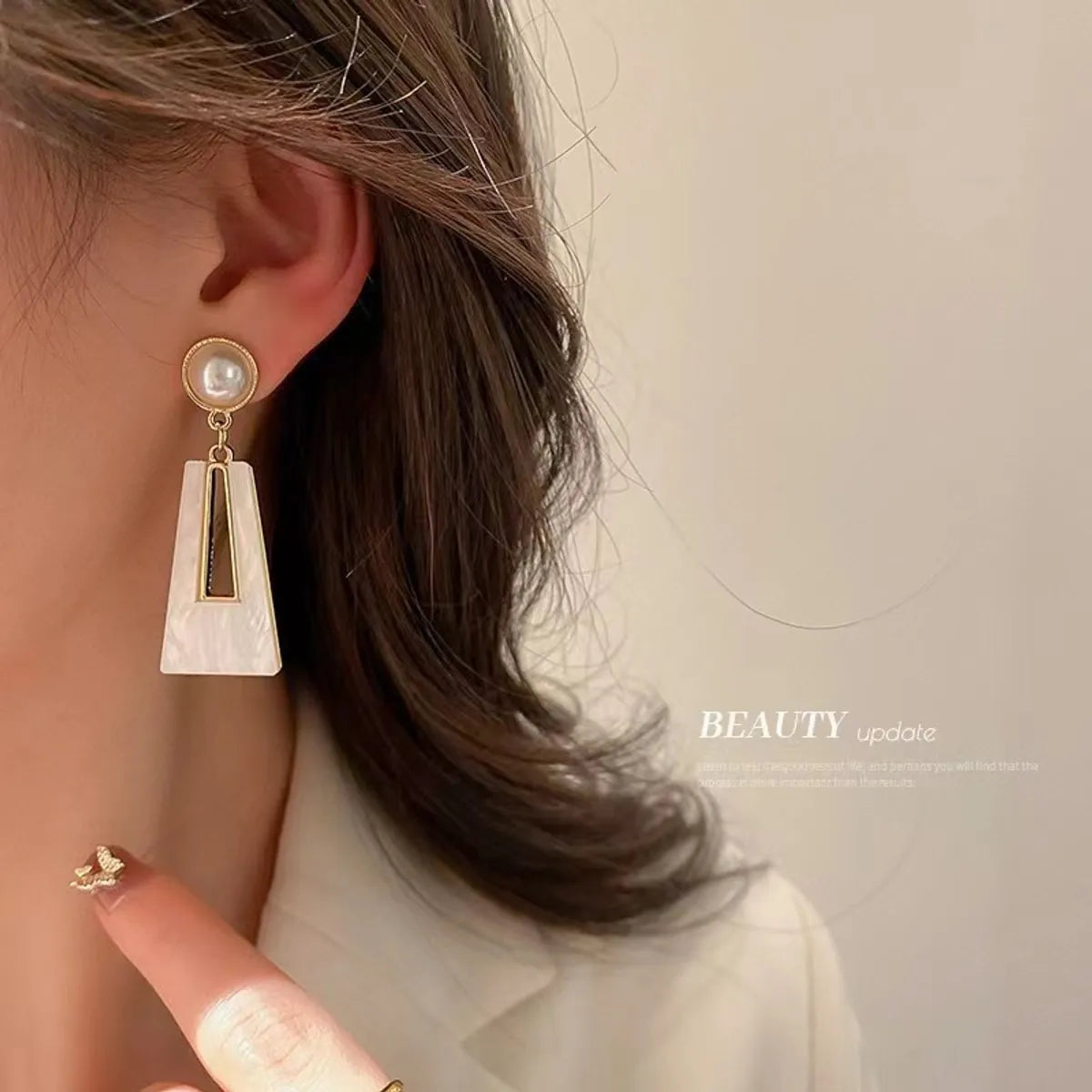 1 Pair Simple Style Solid Color Inlay Alloy Rhinestones Drop Earrings Earrings