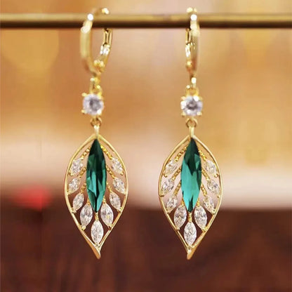 1 Pair Simple Style Solid Color Inlay Alloy Rhinestones Drop Earrings Earrings