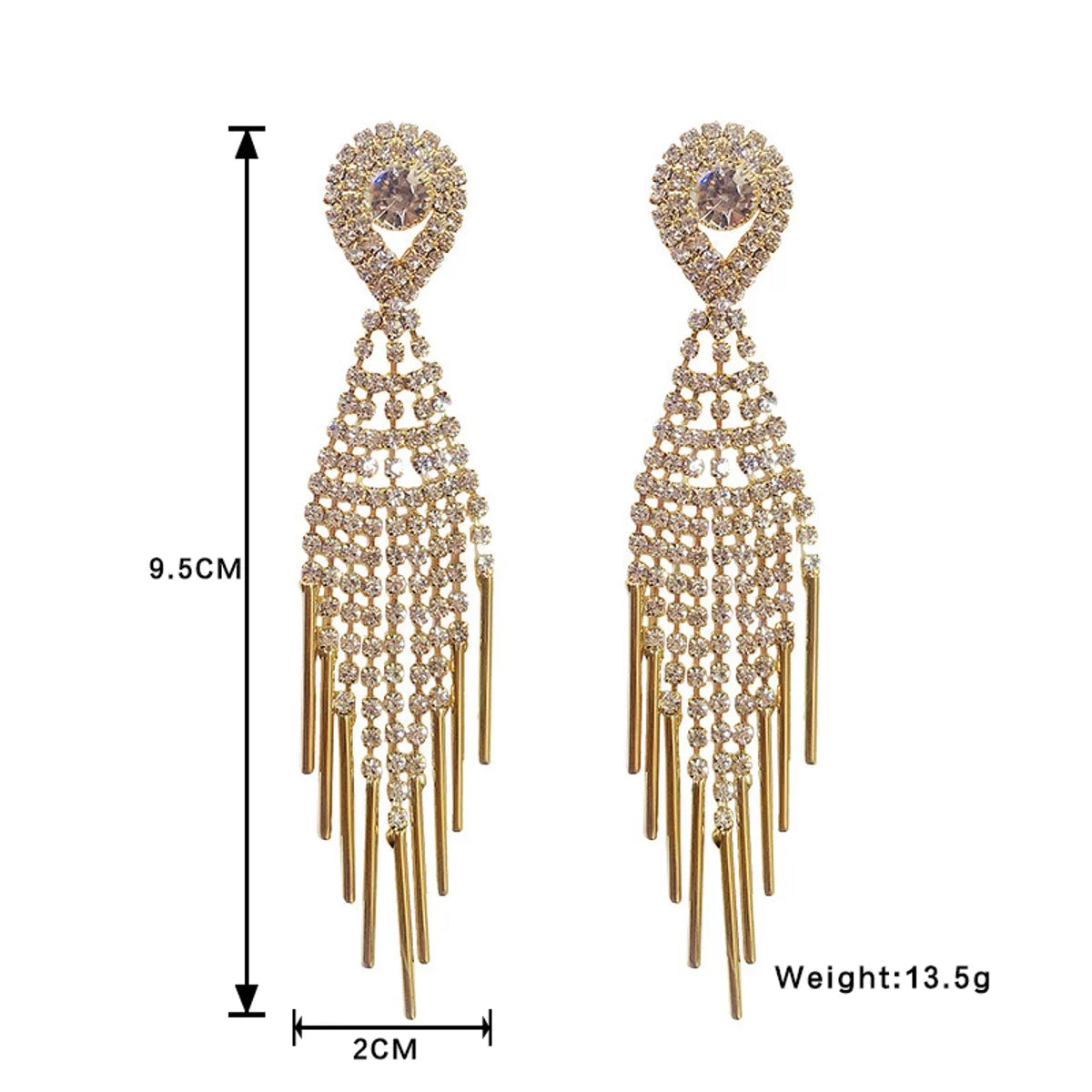 1 Pair Simple Style Solid Color Inlay Alloy Rhinestones Drop Earrings Earrings