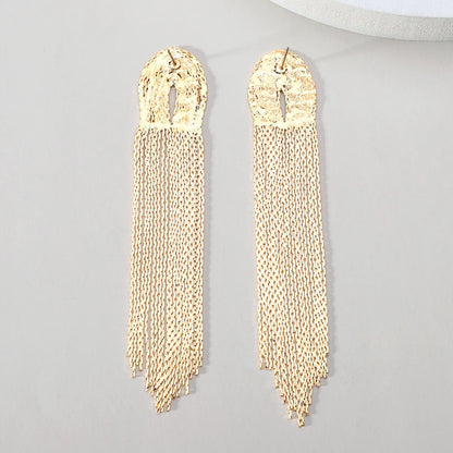 1 Pair Simple Style Solid Color Alloy Tassel Women'S Earrings