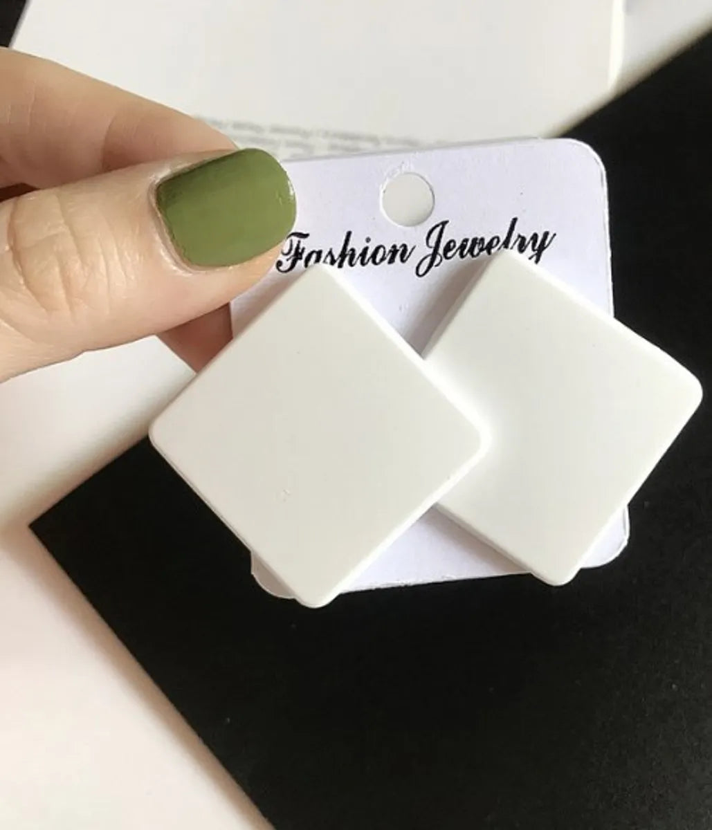 1 Pair Simple Style Solid Color Arylic Ear Studs