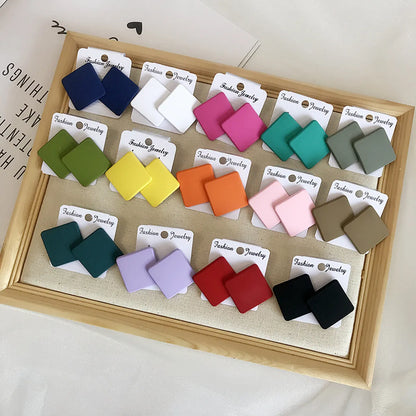 1 Pair Simple Style Solid Color Arylic Ear Studs