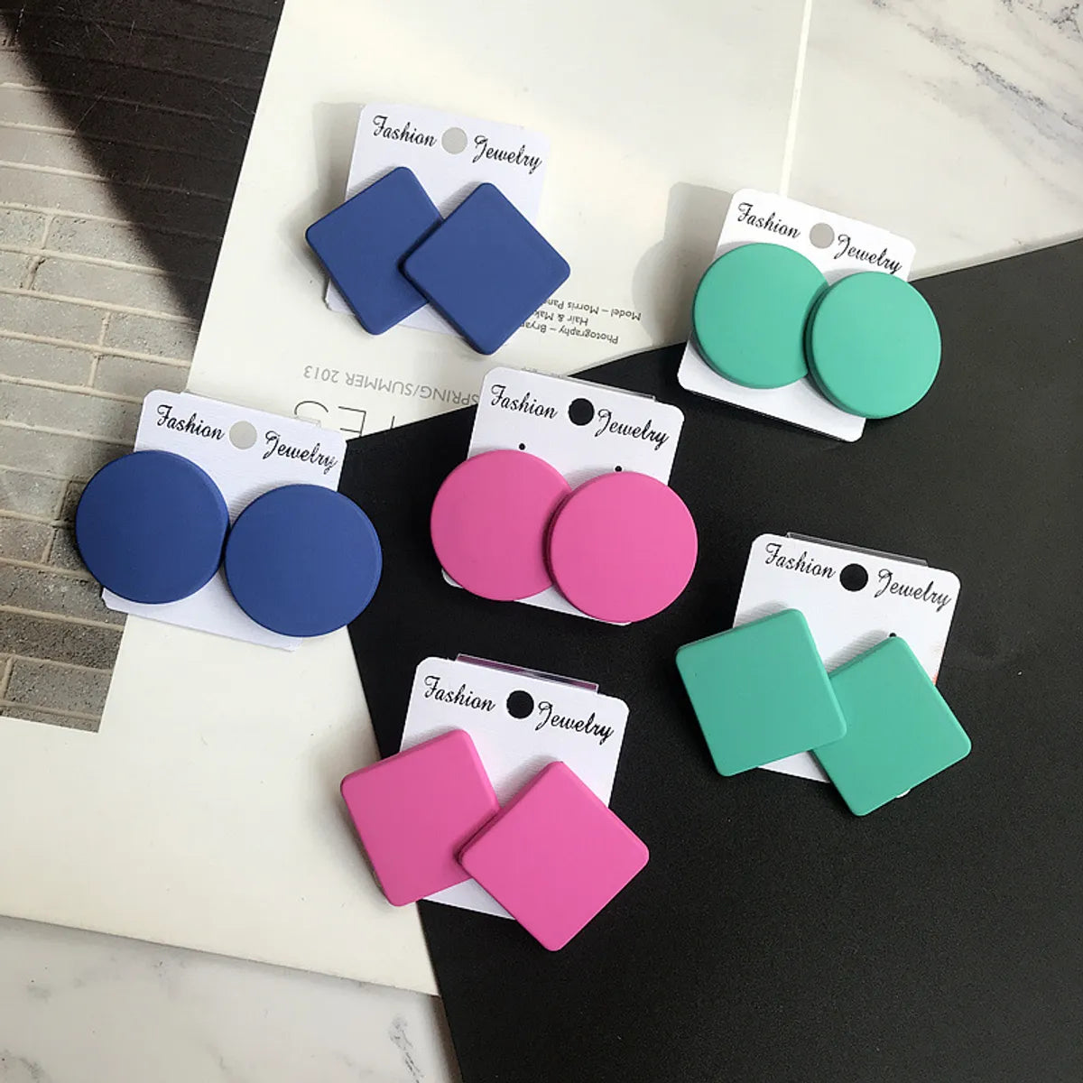 1 Pair Simple Style Solid Color Arylic Ear Studs