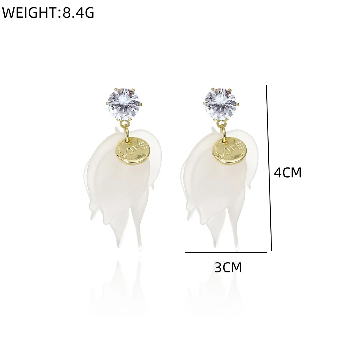 1 Pair Simple Style Solid Color Classic Style Flower Inlay Resin Zinc Alloy Rhinestones Ear Studs Ear Hook