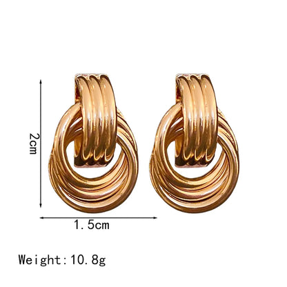 1 Pair Simple Style Solid Color Copper Drop Earrings