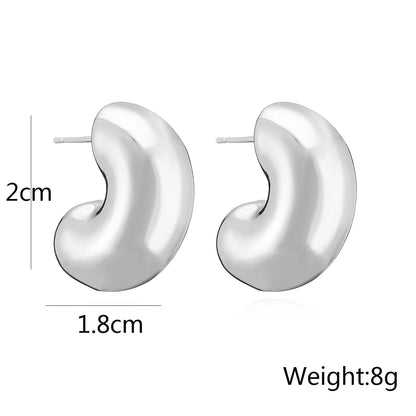 1 Pair Simple Style Solid Color Copper Ear Studs