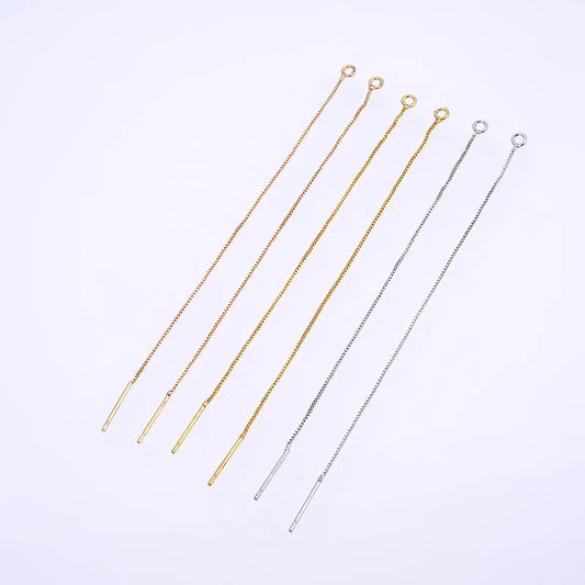 1 Pair Simple Style Solid Color Copper Plating Ear Line