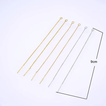 1 Pair Simple Style Solid Color Copper Plating Ear Line