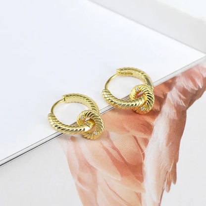 1 Pair Simple Style Solid Color Copper Plating Gold Plated Earrings