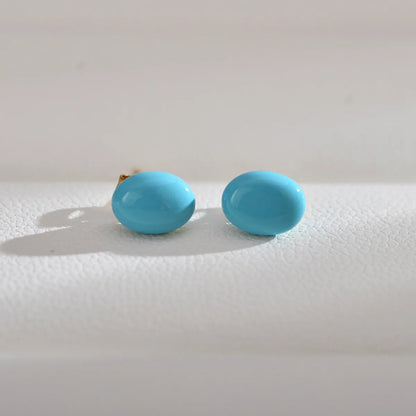 1 Pair Simple Style Solid Color Enamel Freshwater Pearl Ear Studs