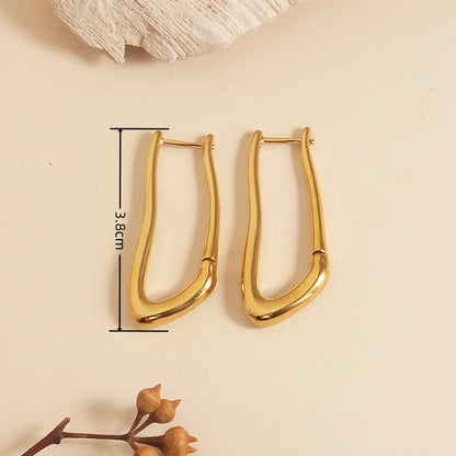 1 Pair Simple Style Solid Color Geometric Water Droplets 304 Stainless Steel 18K Gold Plated Earrings Ear Studs