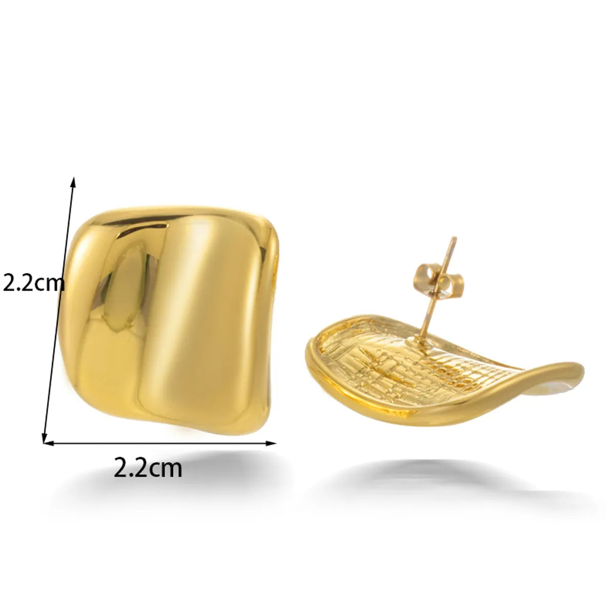 1 Pair Simple Style Solid Color Heishi Stainless Steel 18k Gold Plated Ear Studs