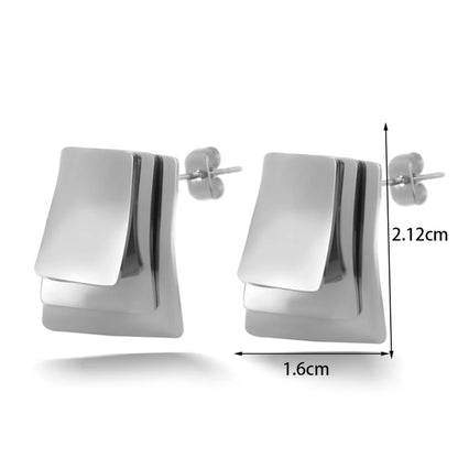 1 Pair Simple Style Solid Color Heishi Stainless Steel 18k Gold Plated Ear Studs