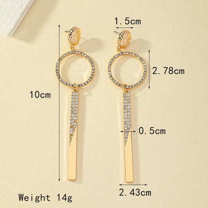 1 Pair Simple Style Solid Color Inlay Arylic Rhinestones Drop Earrings