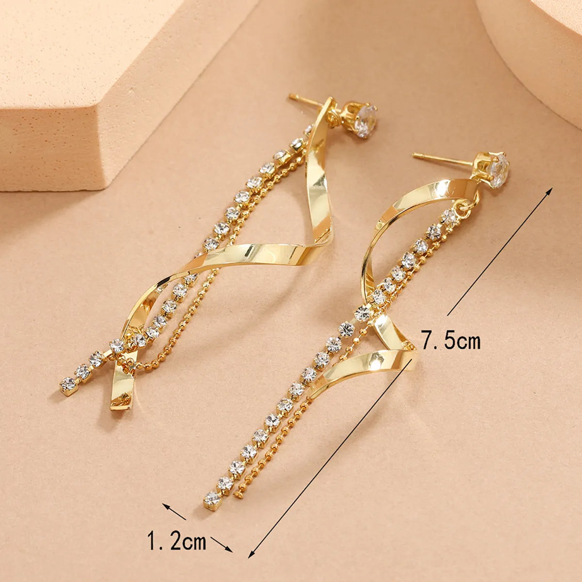 1 Pair Simple Style Solid Color Inlay Copper Zircon Drop Earrings