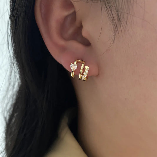 1 Pair Simple Style Solid Color Inlay Copper Zircon Ear Studs