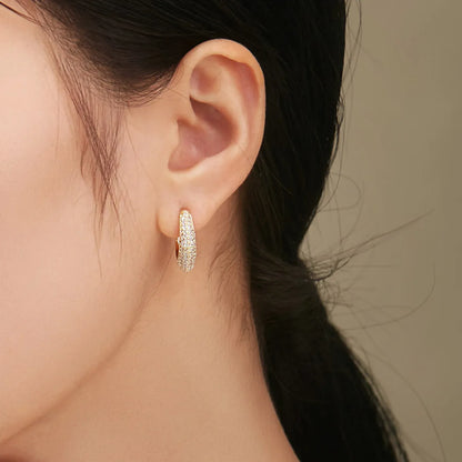 1 Pair Simple Style Solid Color Inlay Copper Zircon Ear Studs