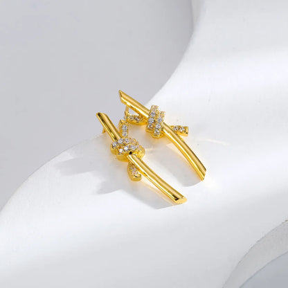 1 Pair Simple Style Solid Color Inlay Copper Zircon Ear Studs