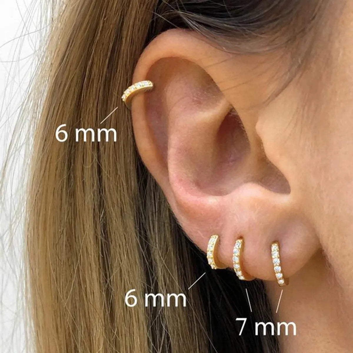 1 Pair Simple Style Solid Color Inlay Copper Zircon Earrings