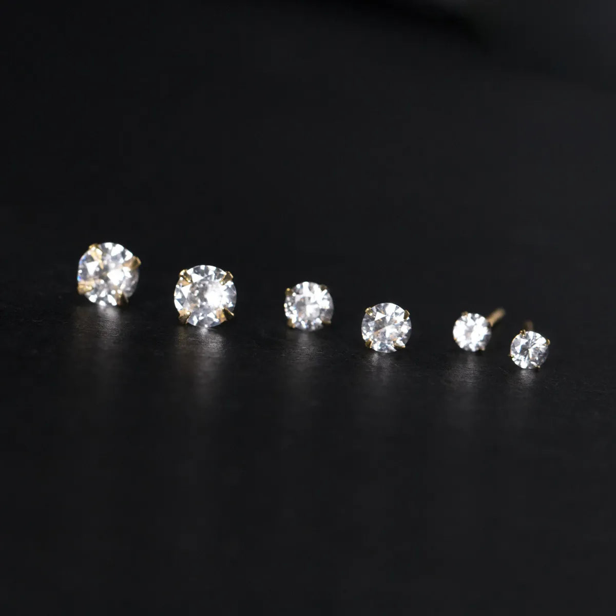 1 Pair Simple Style Solid Color Inlay Sterling Silver Zircon Ear Studs