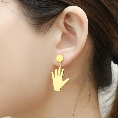 1 Pair Simple Style Solid Color Irregular Plating 304 Stainless Steel 18K Gold Plated Drop Earrings