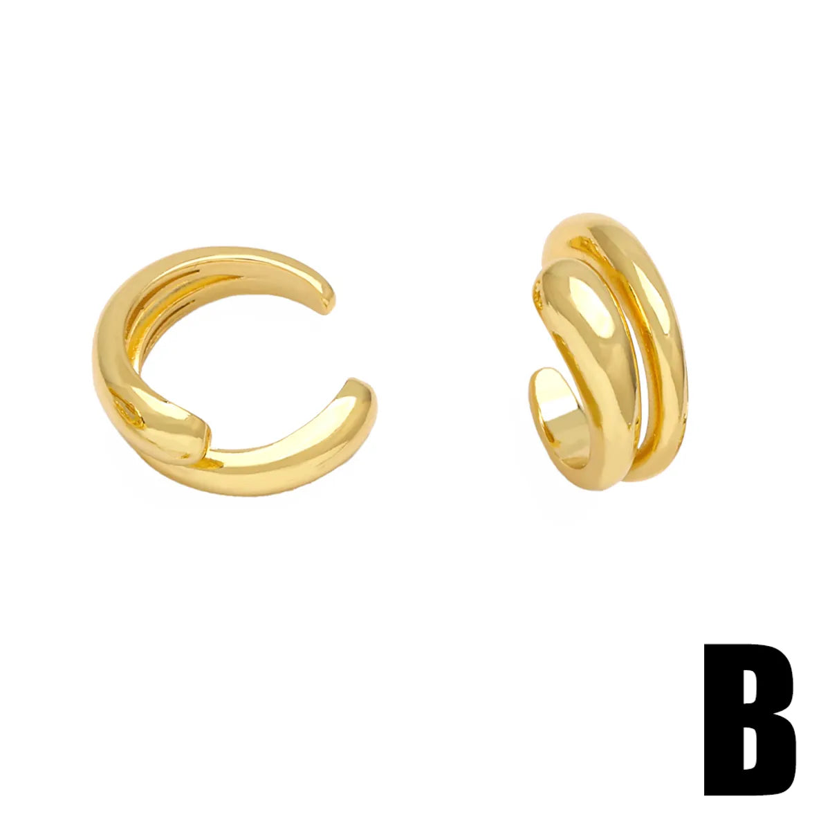 1 Pair Simple Style Solid Color Knot Copper 18K Gold Plated Ear Cuffs