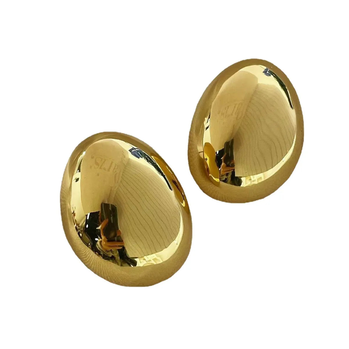 1 Pair Simple Style Solid Color Plating Metal Ear Studs