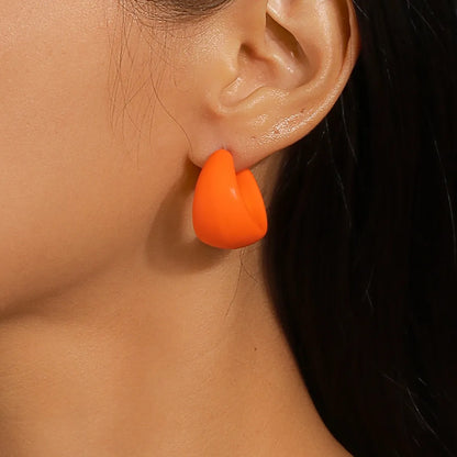 1 Pair Simple Style Solid Color Plastic Ear Studs