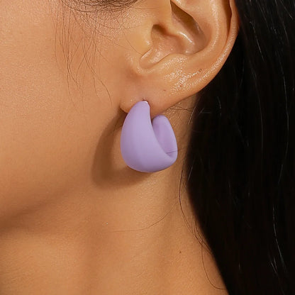 1 Pair Simple Style Solid Color Plastic Ear Studs