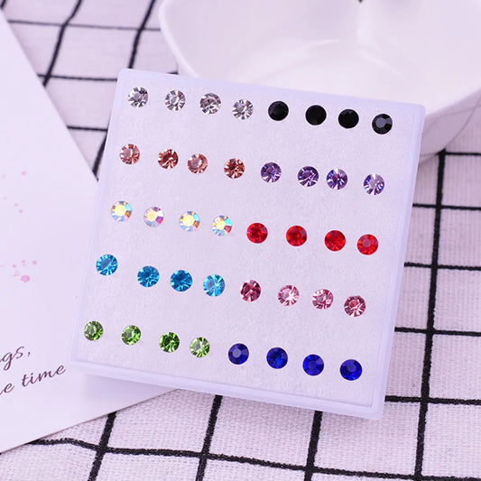 1 Pair Simple Style Solid Color Plastic Rhinestone Ear Studs