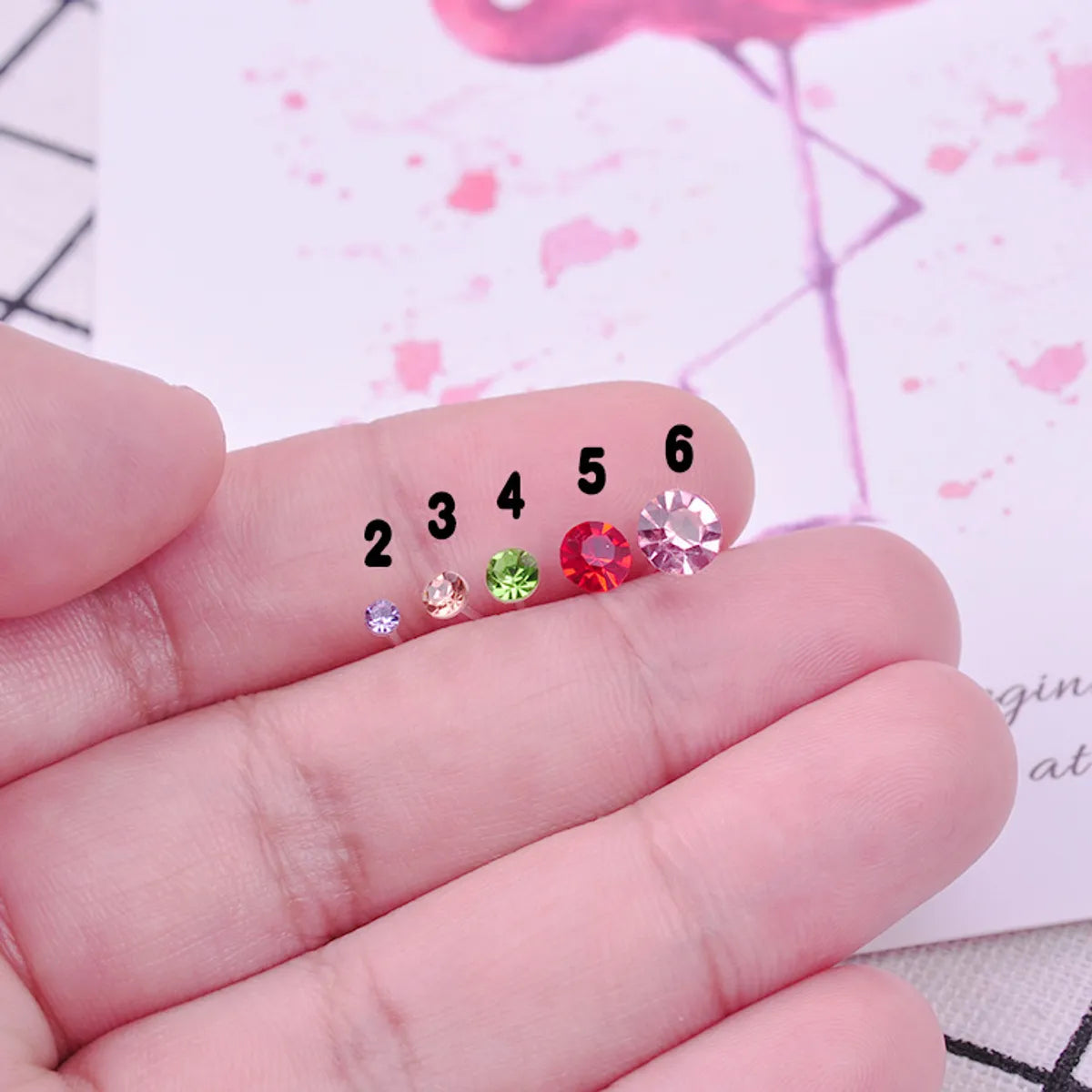 1 Pair Simple Style Solid Color Plastic Rhinestone Ear Studs