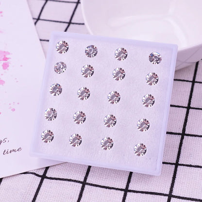 1 Pair Simple Style Solid Color Plastic Rhinestone Ear Studs