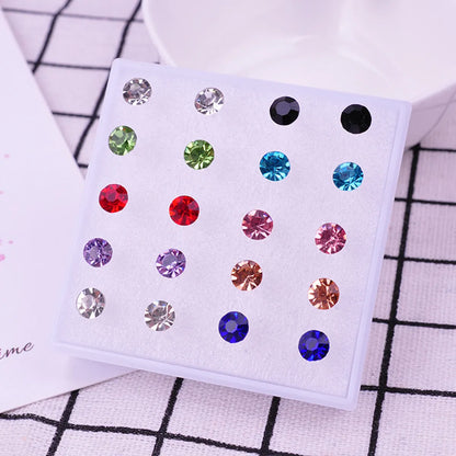 1 Pair Simple Style Solid Color Plastic Rhinestone Ear Studs