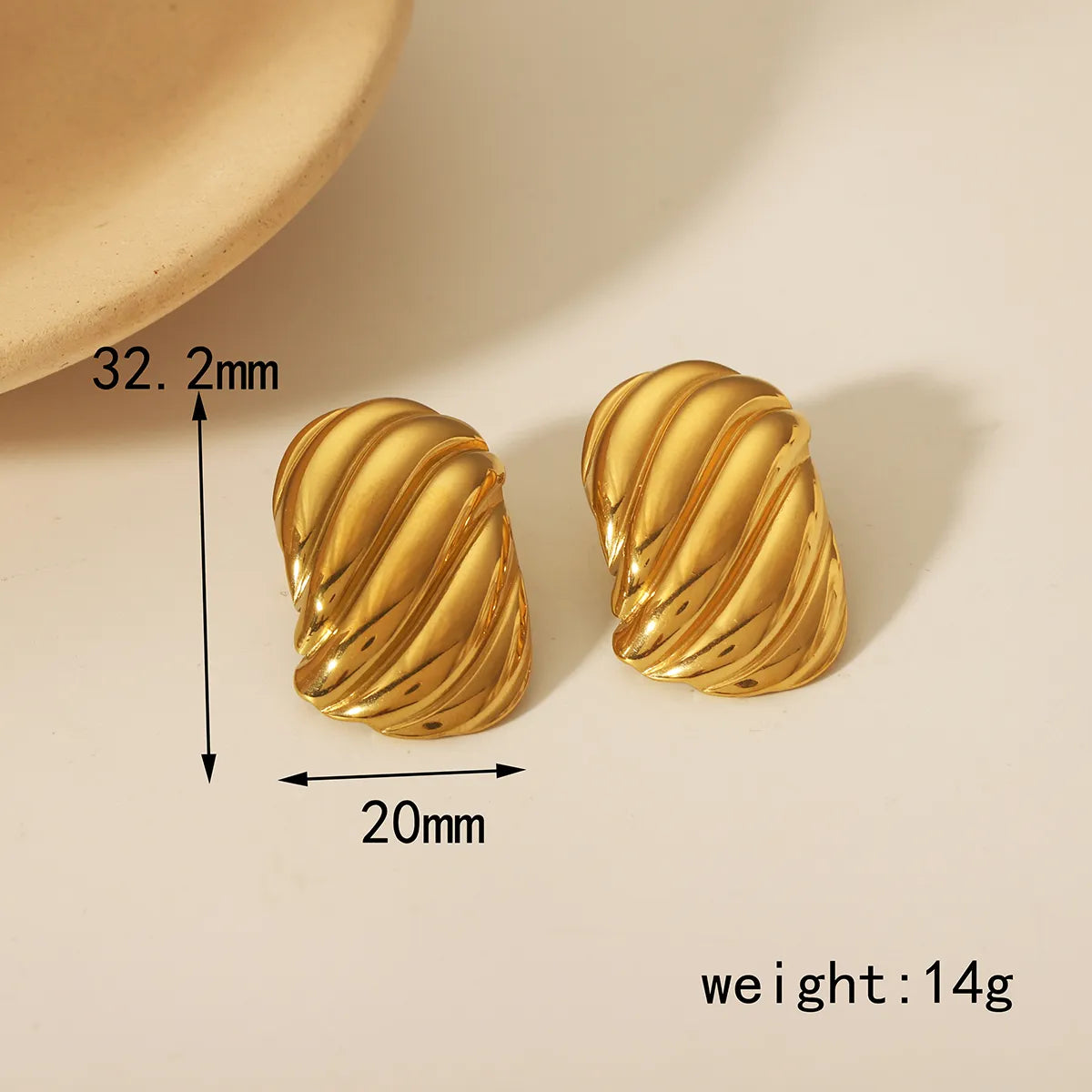 1 Pair Simple Style Solid Color Plating 304 Stainless Steel 18K Gold Plated Drop Earrings