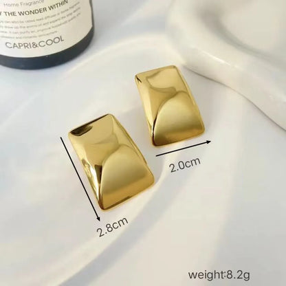 1 Pair Simple Style Solid Color Plating 304 Stainless Steel None 18K Gold Plated Ear Studs