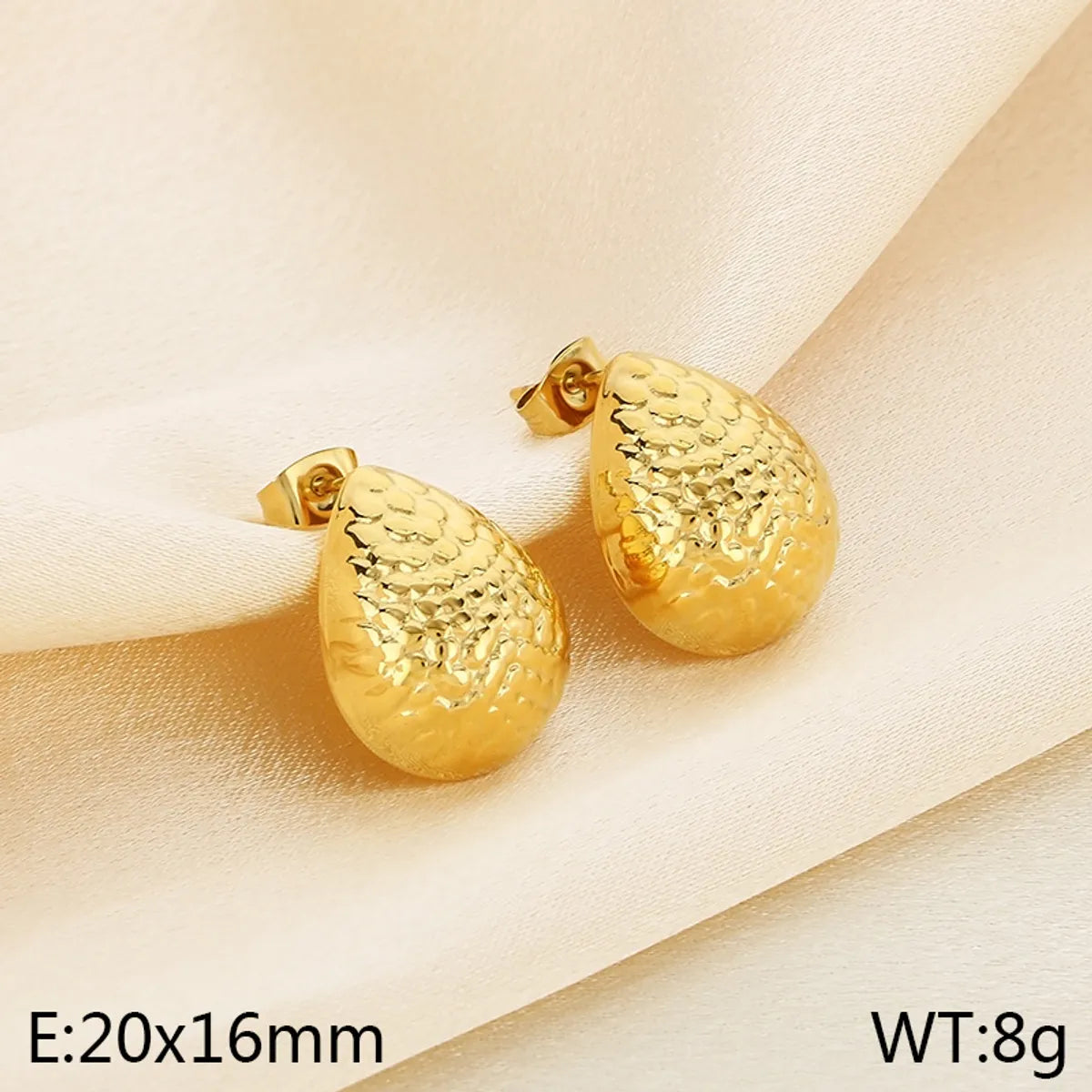 1 Pair Simple Style Solid Color Plating 304 Stainless Steel 18K Gold Plated Ear Studs