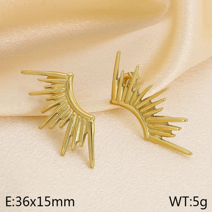 1 Pair Simple Style Solid Color Plating 304 Stainless Steel 18K Gold Plated Ear Studs