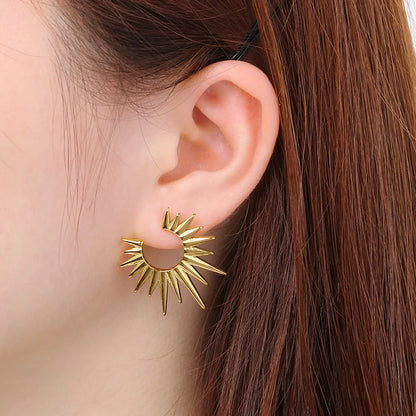 1 Pair Simple Style Solid Color Plating 304 Stainless Steel 18K Gold Plated Ear Studs